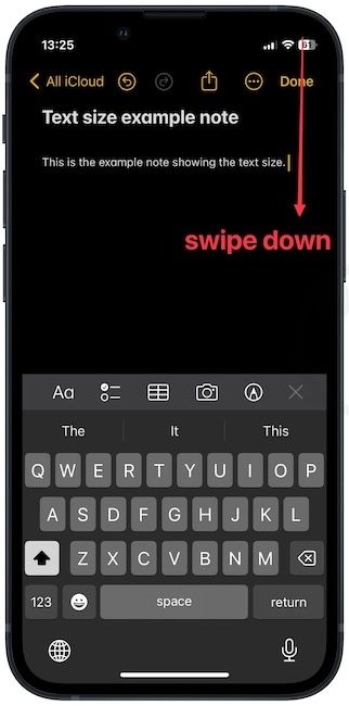 opening control center while in an app