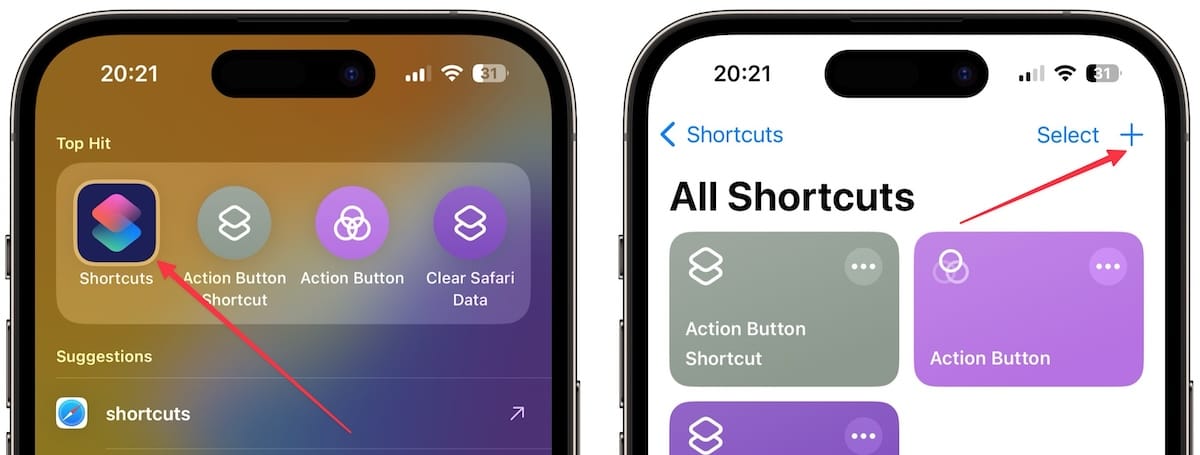 creating a new shortcut