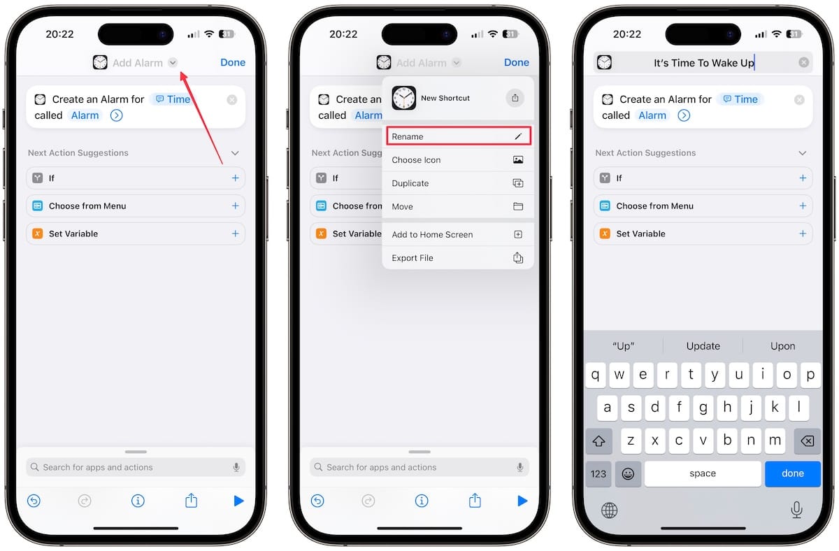 Renaming&nbsp;the shortcut