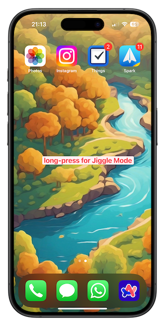 Long-press for jiggle mode