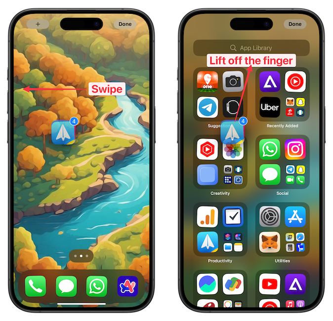 Moving the apps to App Library