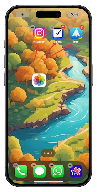 Selecting multiple apps on iPhone