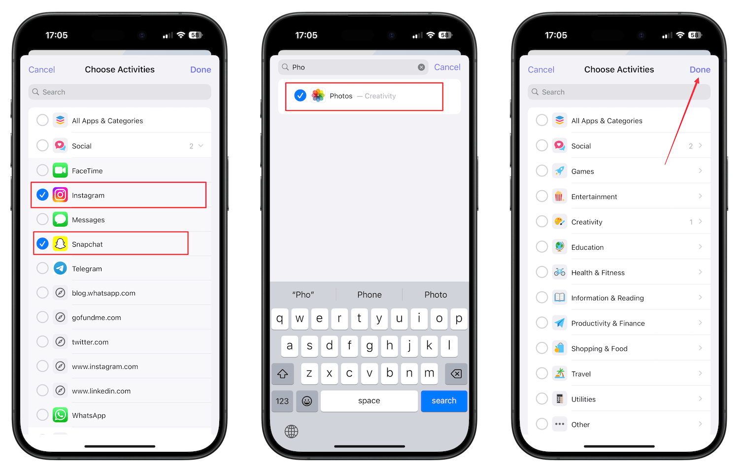 selecting apps to hide in cape app