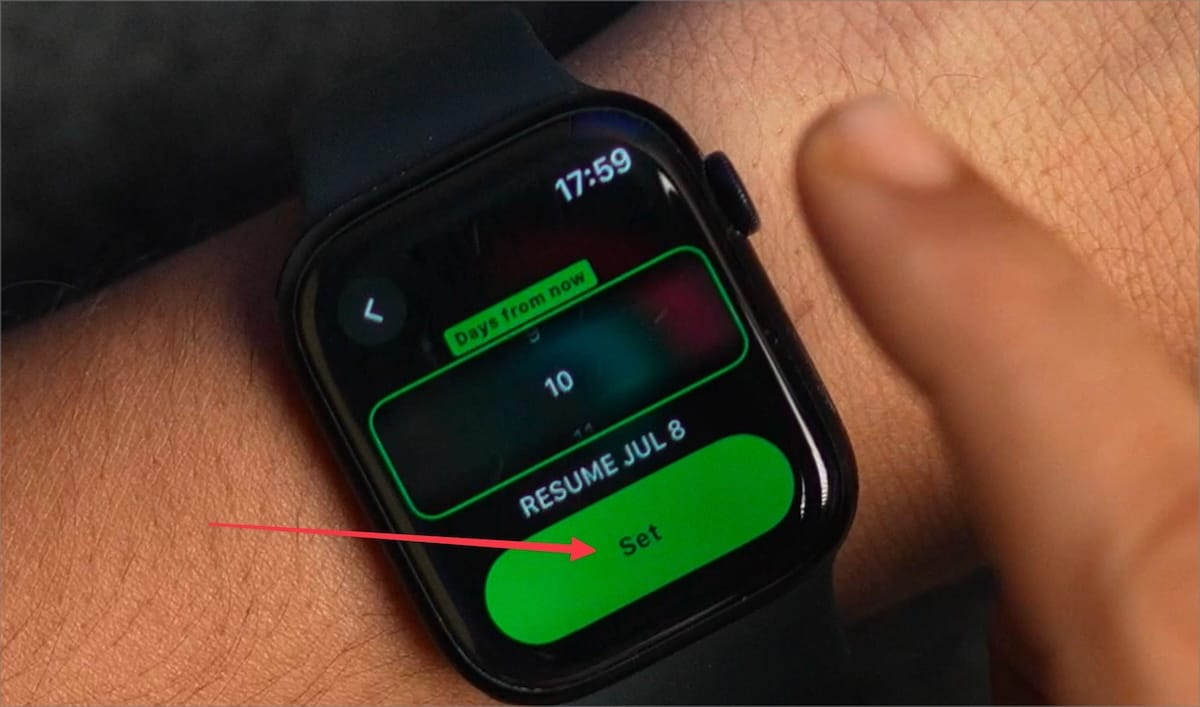 Set&nbsp;button to pause the ring