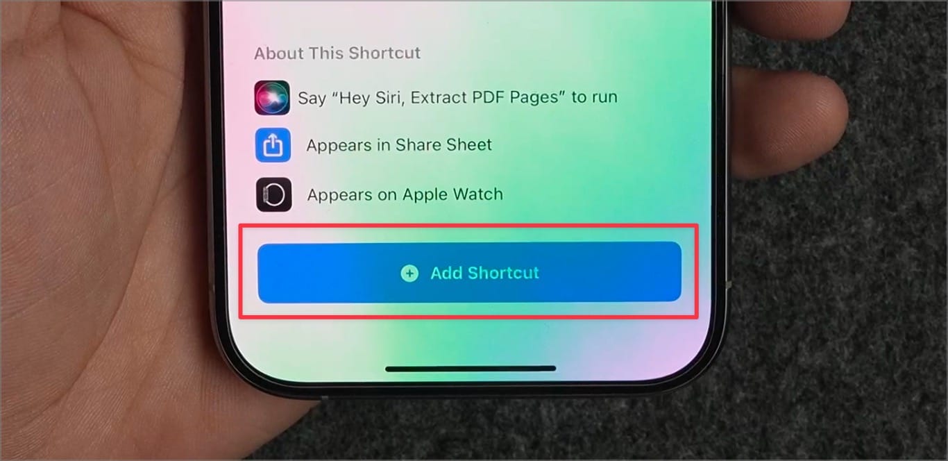 Add Shortcut button