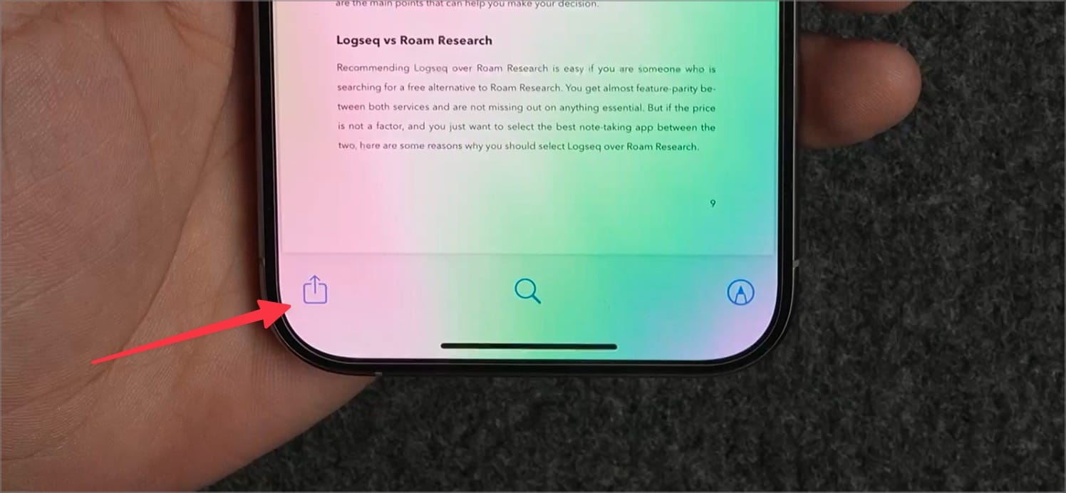 Tap the Share button