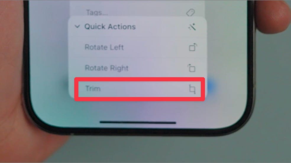 tap the&nbsp;Trim&nbsp;option