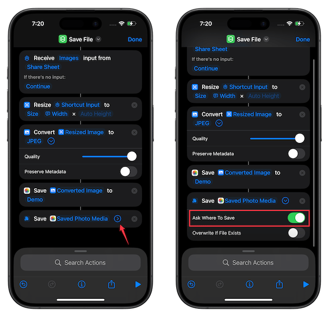 turning off Ask Where to Save&nbsp;toggle
