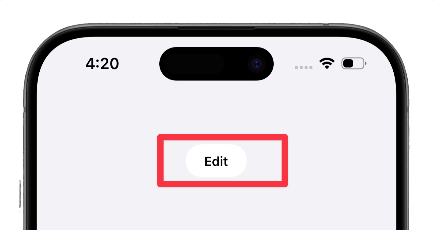 Edit&nbsp;button on Safari Home Page