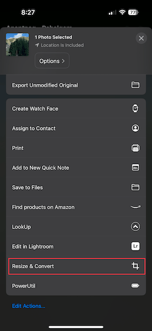 hit the&nbsp;Resize & Convert&nbsp;shortcut