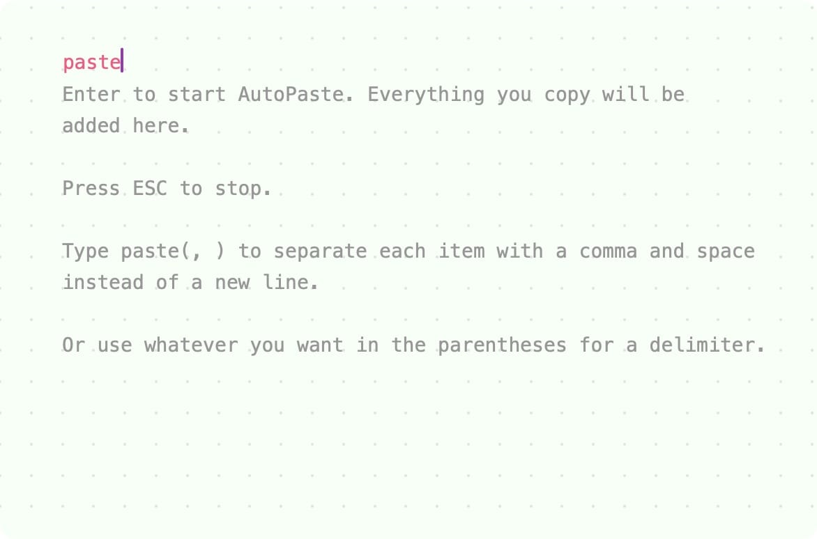 Antinote auto-paste feature