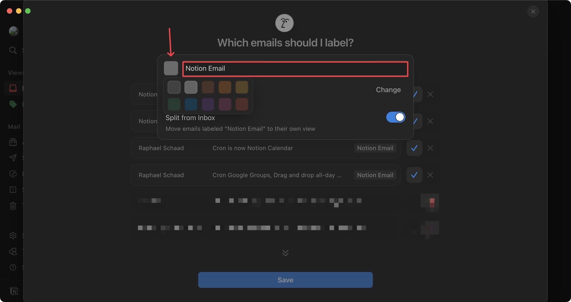 Assigning a color to the view