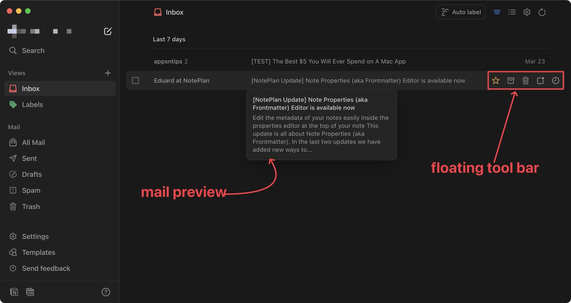 Notion Hover Feature