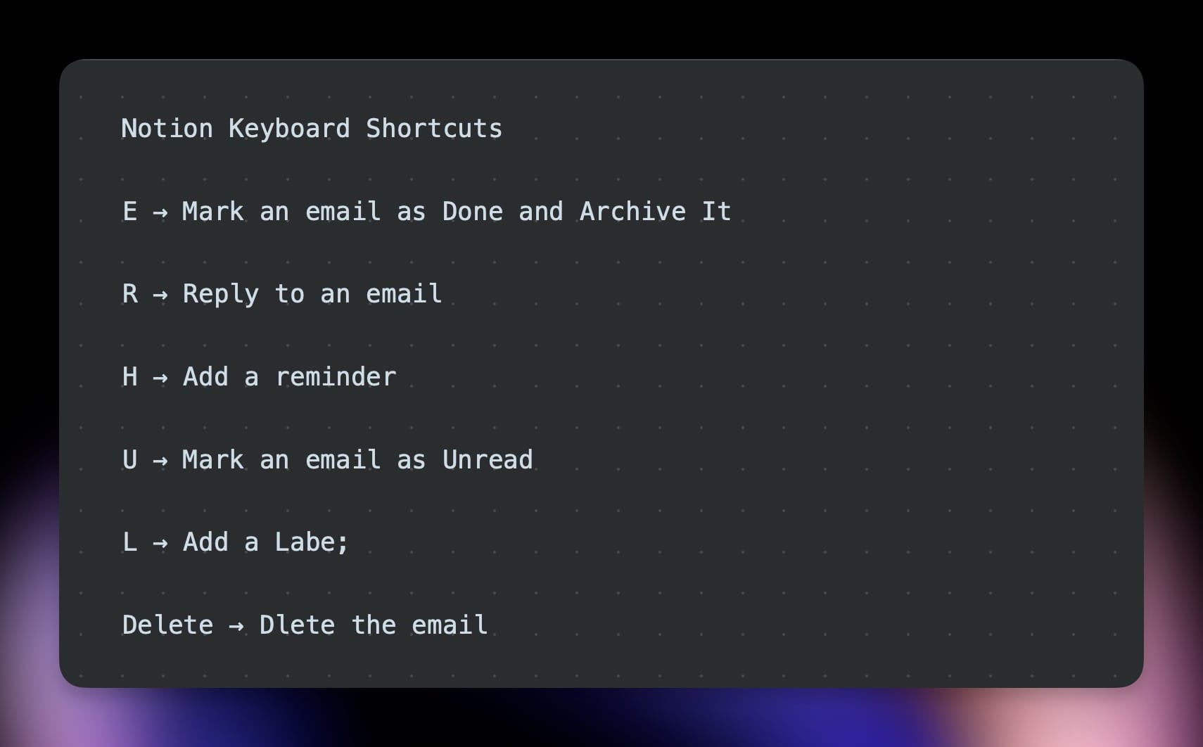 Notion Keyboard Shortcuts