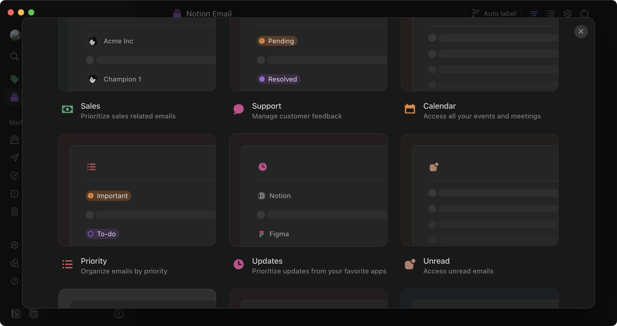 Notion mail different templates
