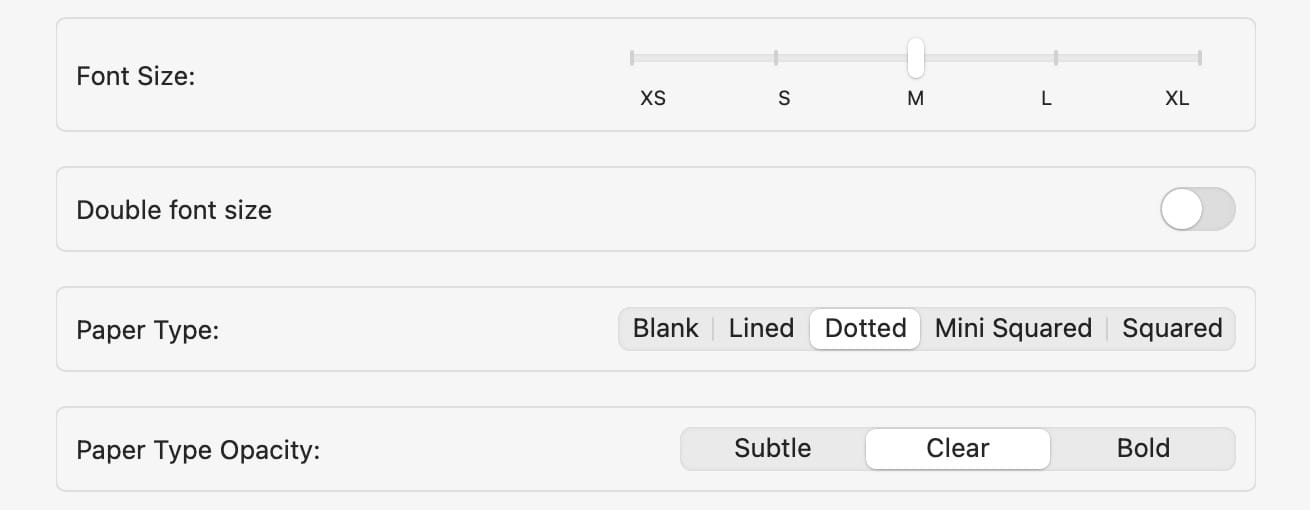 change the font size and the paper type