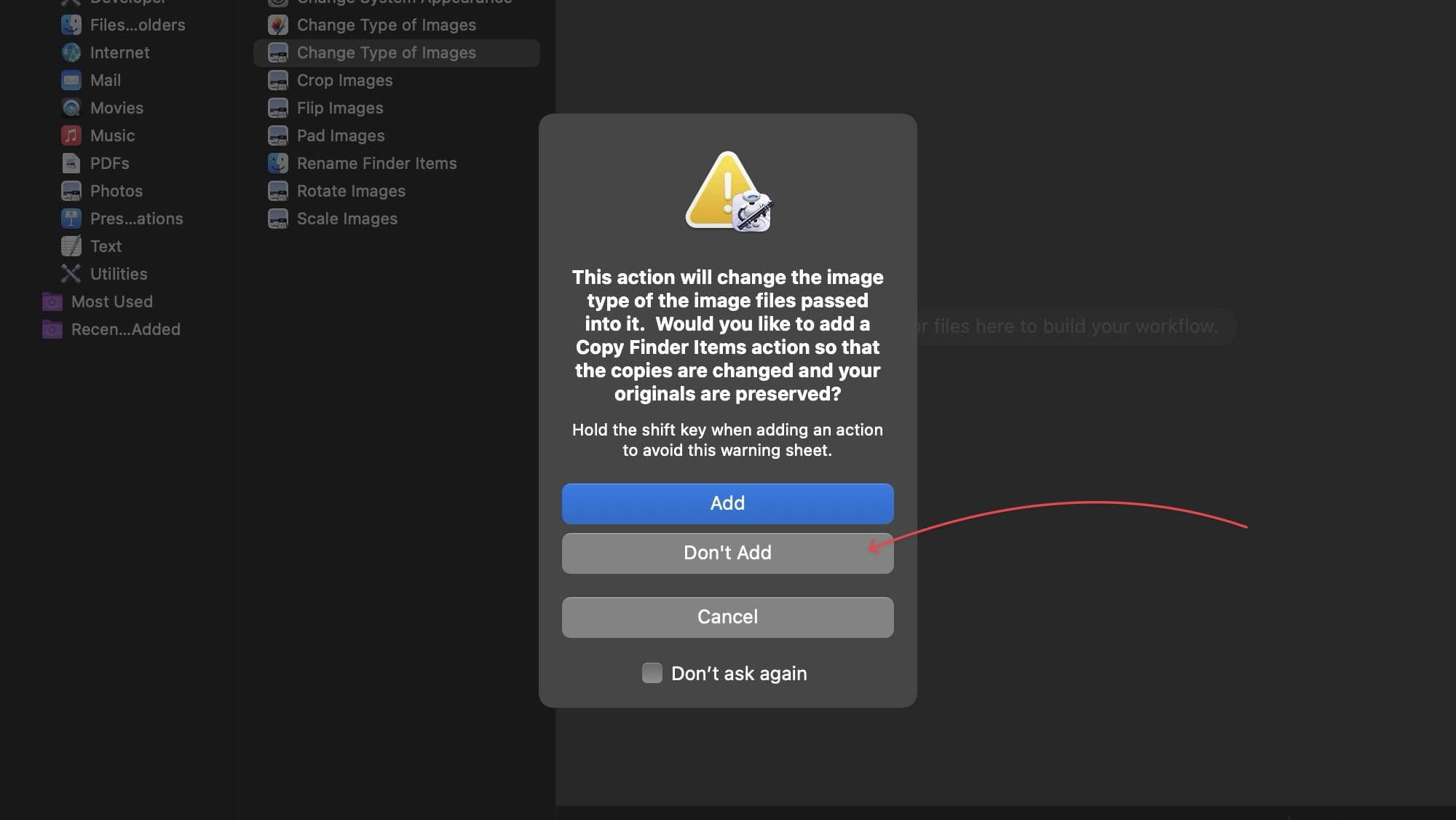 choose what dialog you want