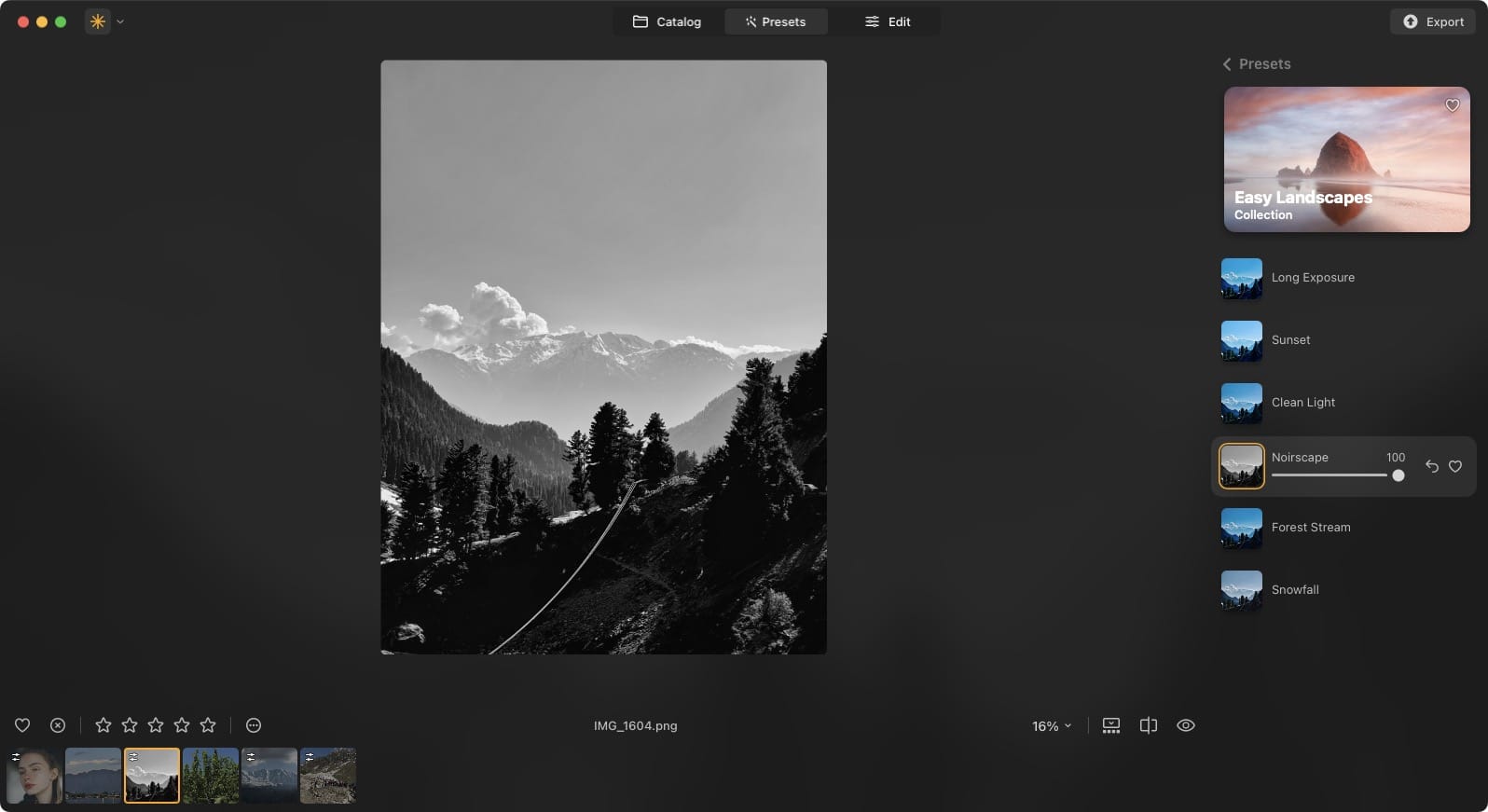 Luminar Neo presets example