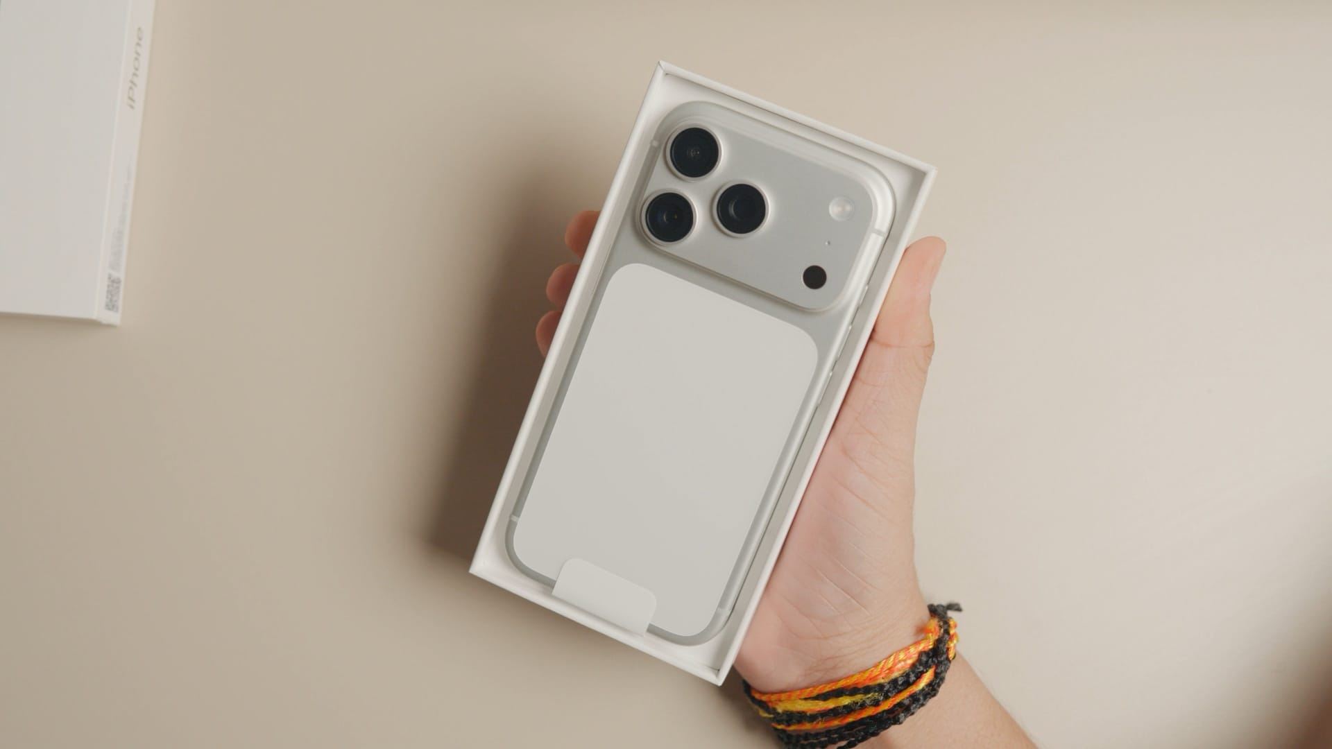 iPhone 17 Pro in Box with top removed