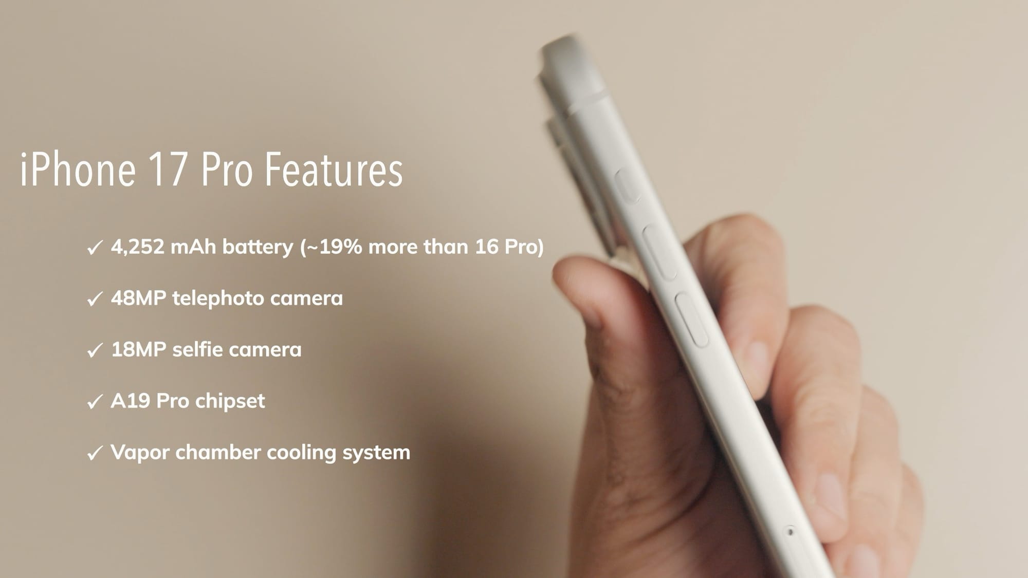 iPhone 17 Pro specifications