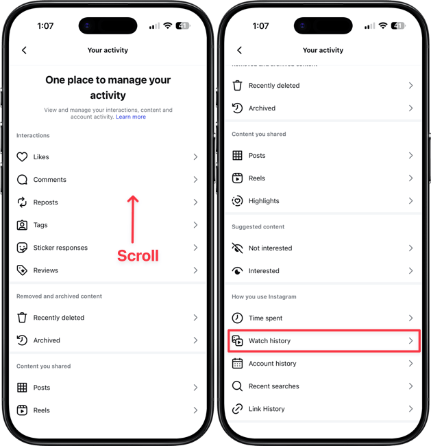 Opening Watch History