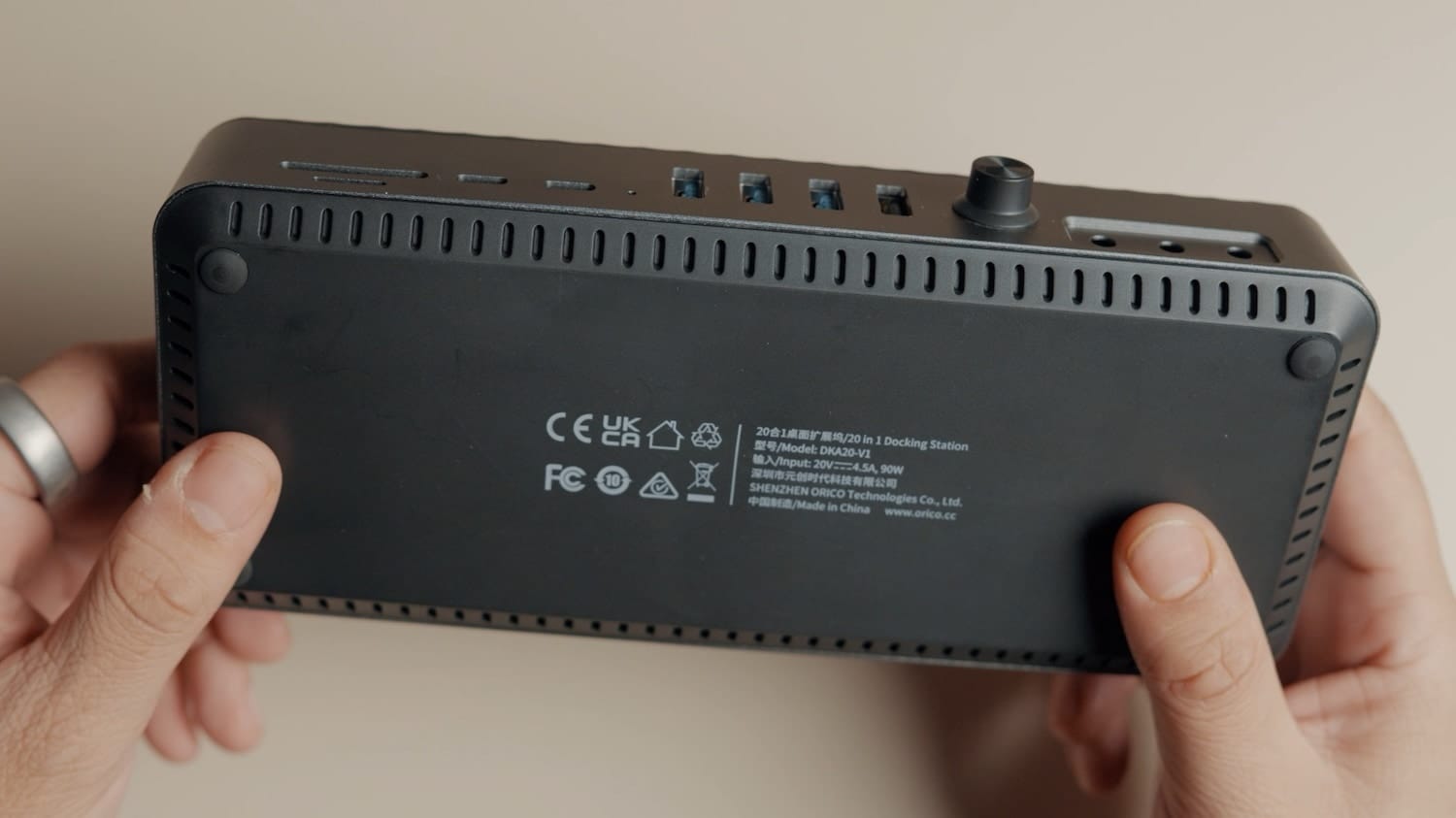 Orico Docking Station vents at the bottom