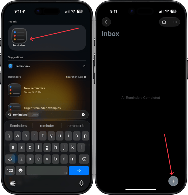 adding a new reminder