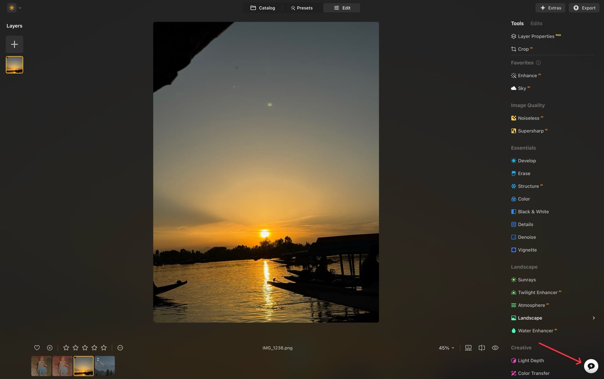 AI assitant in Luminar Neo
