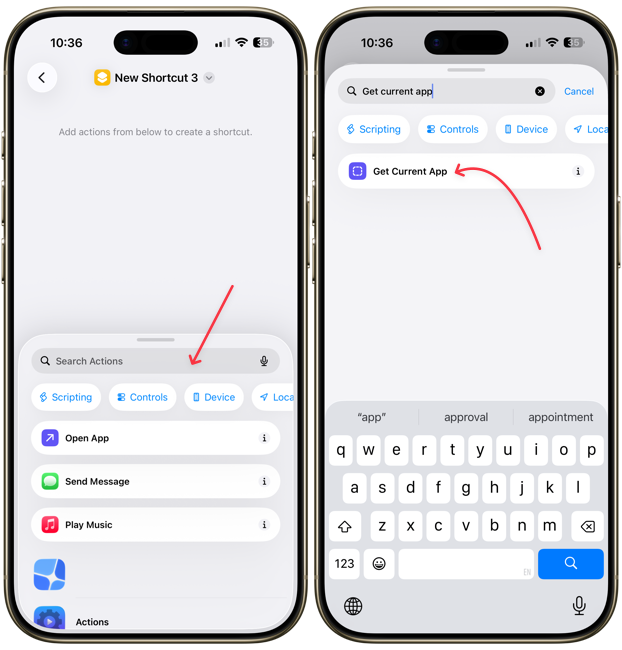 get current app action