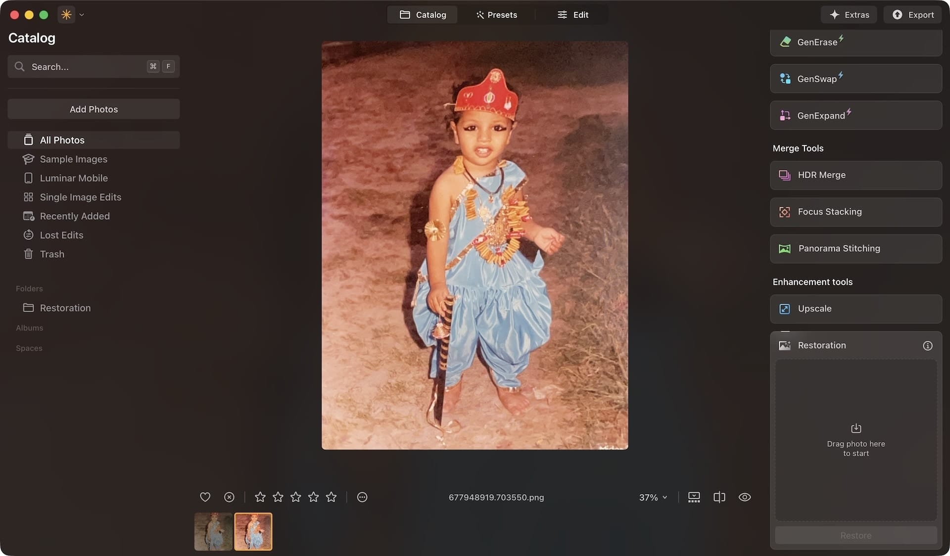 Original photo before restoration using Luminar Neo