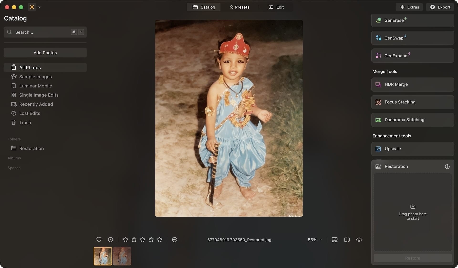 Image after Luminar restoration