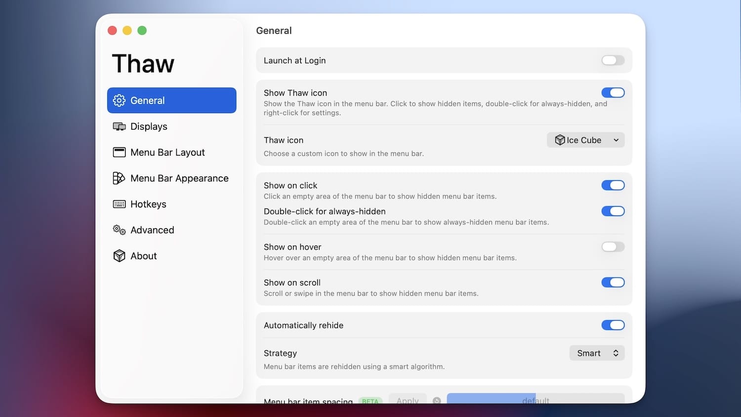 Thaw app screenshot 2