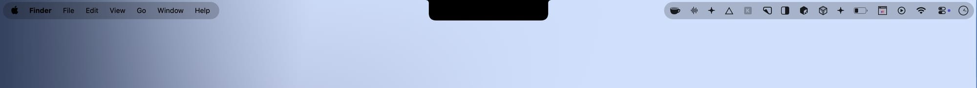 Screenshot showing how menu bar looks with ice customization