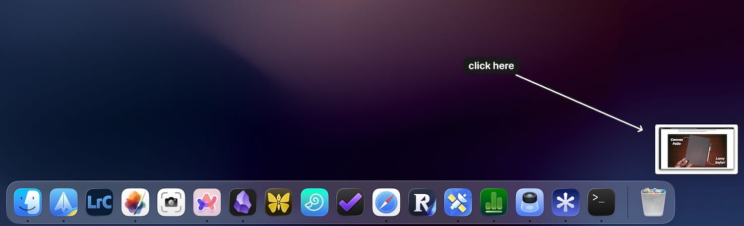 screenshot preview in macOS