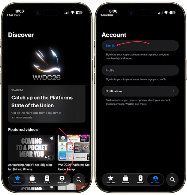 Singing into Apple Developer app