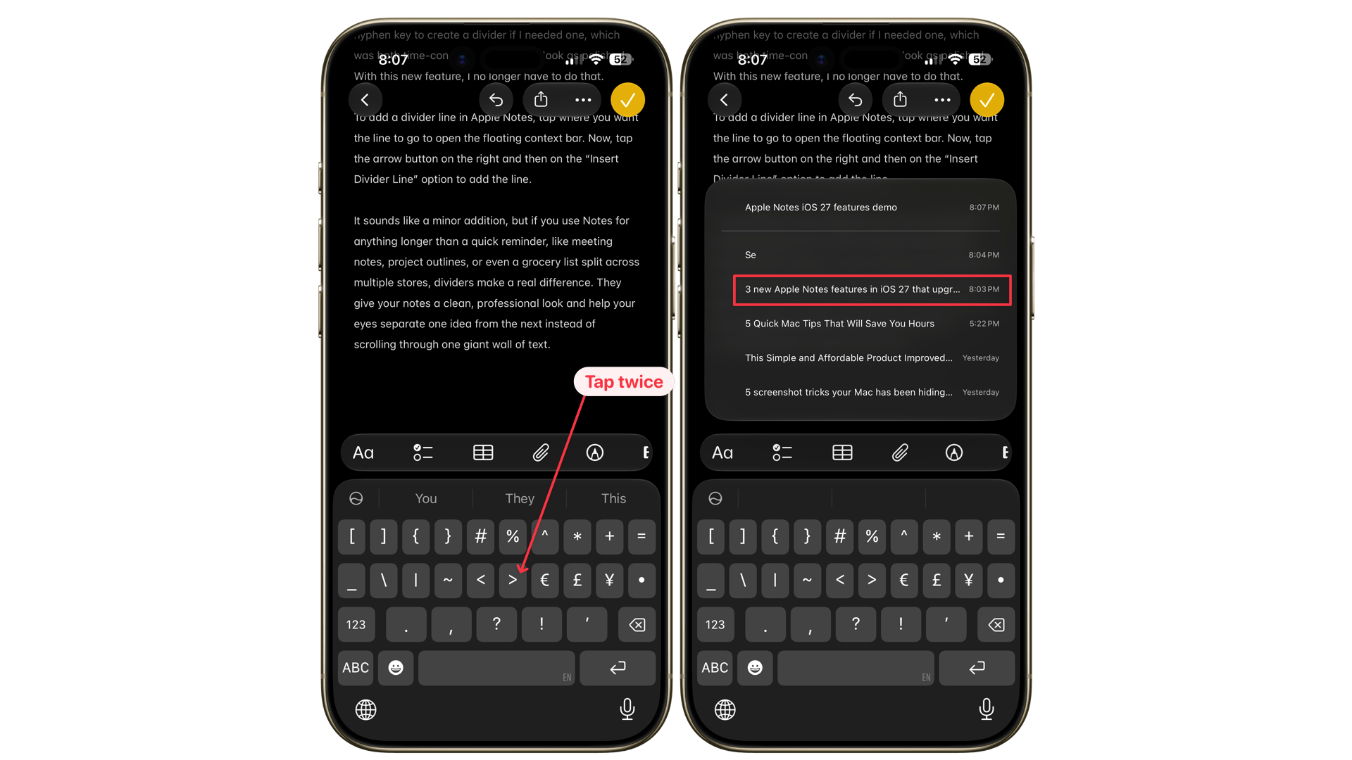 Adding a link to a note in Apple Notes