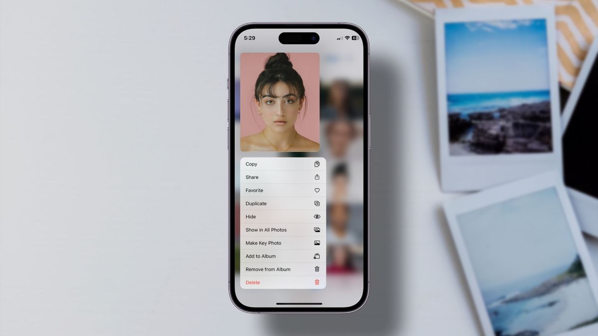 iPhone mockup on table