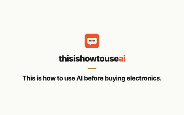 This is how to use AI before buying electronics (animated demo)