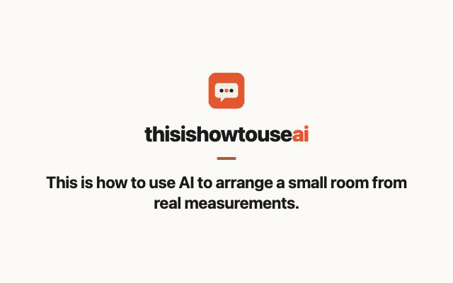This is how to use AI to arrange a small room from real measurements (animated demo)