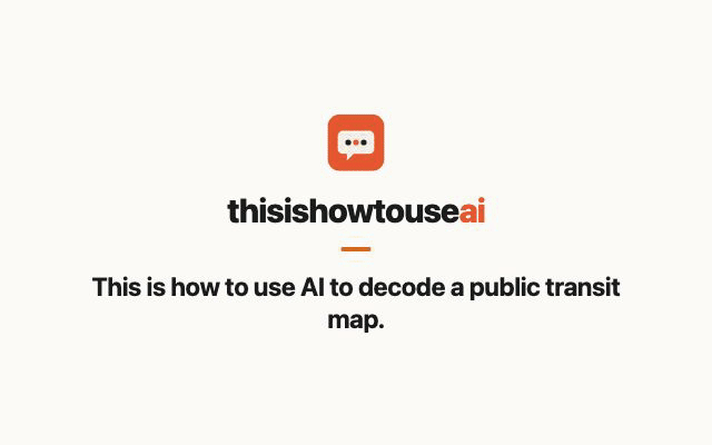 This is how to use AI to decode a public transit map (animated demo)