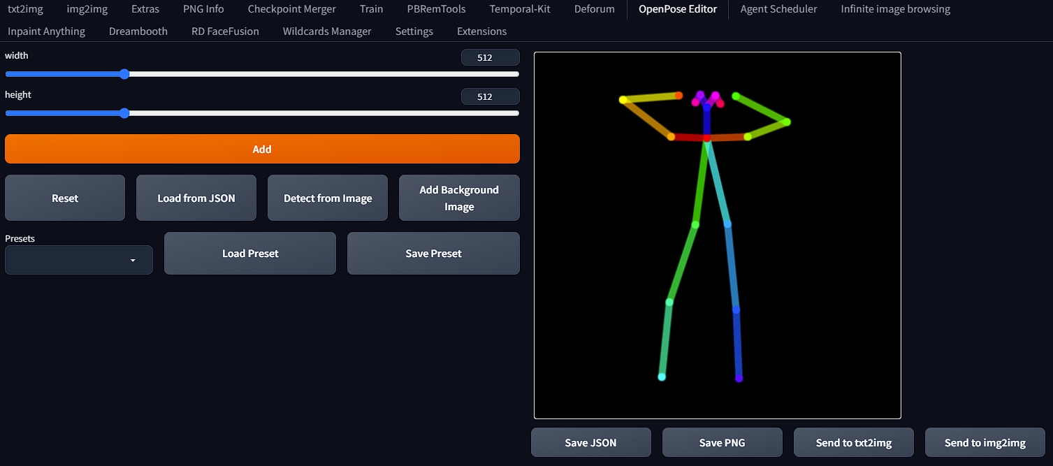 Screenshot showing none'"> Openpose-editor Open pose is used for generating a pose you want your character to have while...