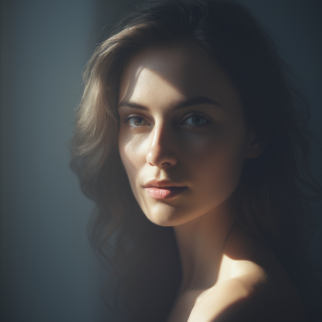 Screenshot showing it of a woman Prompt: (Soft, diffused lighting:1.1) A portrait of a beautiful woman with gentle...