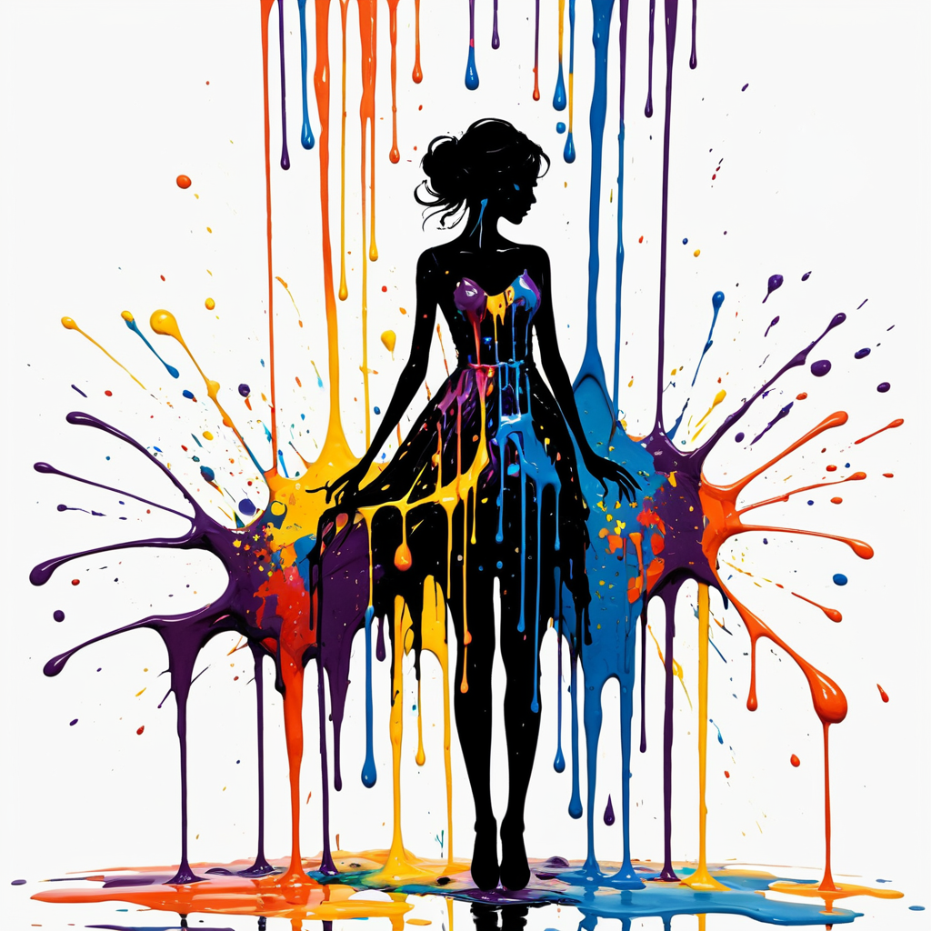 Screenshot showing k layers of paint:1.1) and smooth drips, (modern abstract art:1.2), high-resolution image Negative...