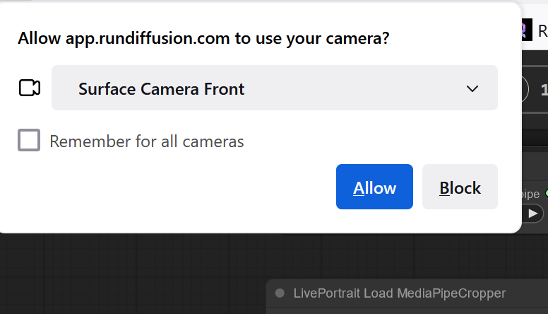 Screenshot showing To use a webcam as the driving image for another image you want to change