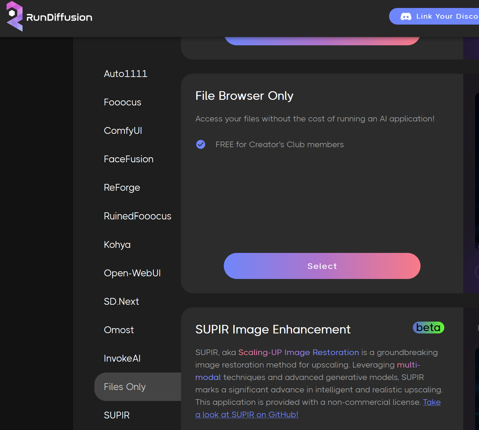 Screenshot showing Files Only , you will see the option to Select File Browser Only