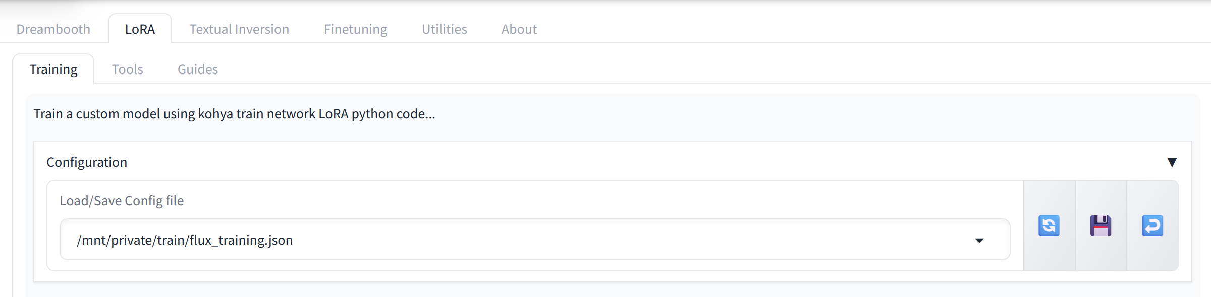 Screenshot showing ab in Kohya