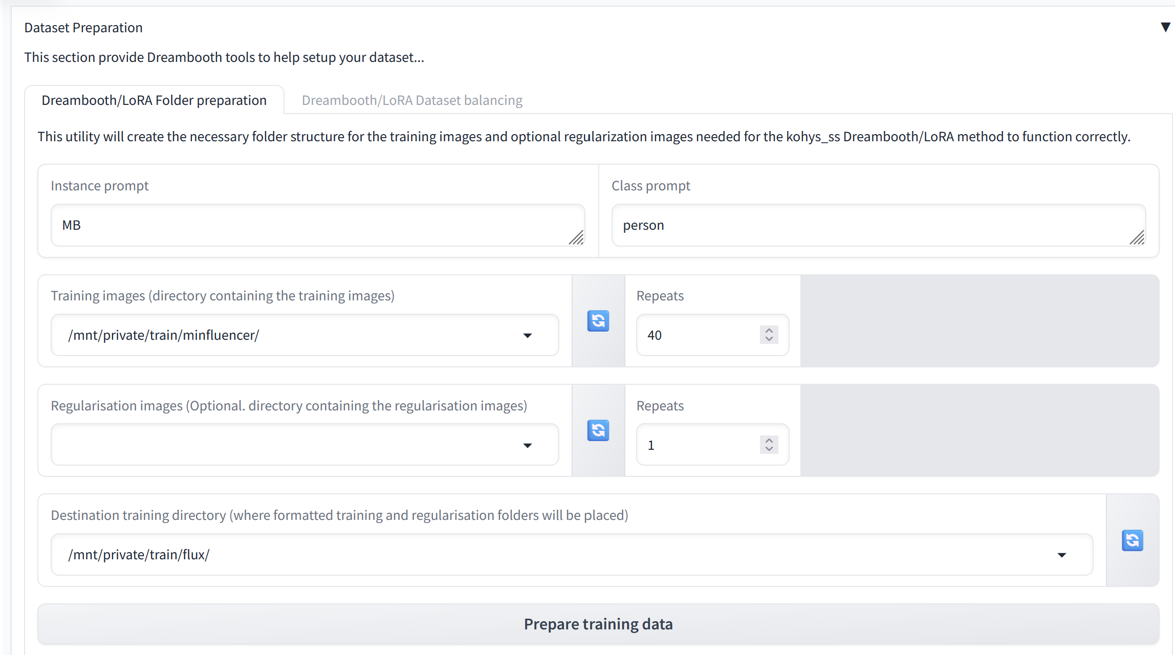 Screenshot showing s on a Large server , we recommend an image resolution of 512x512 when training with Flux , as it is...