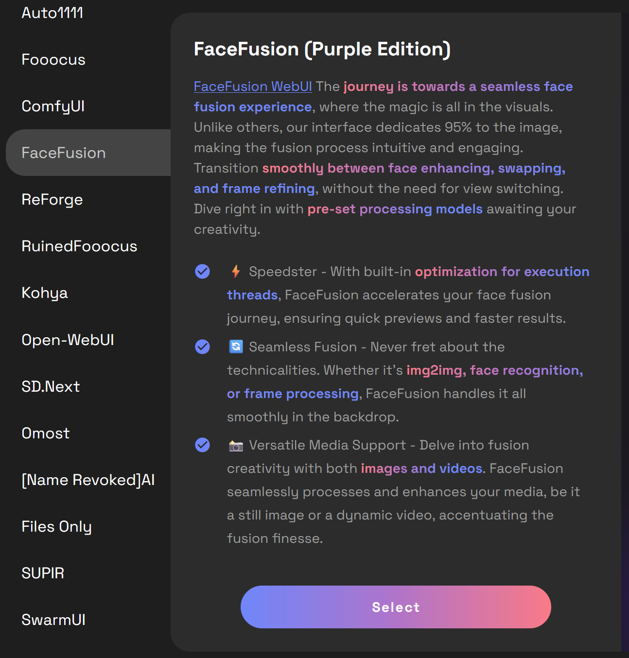 Screenshot showing eFusion using RunDiffusion