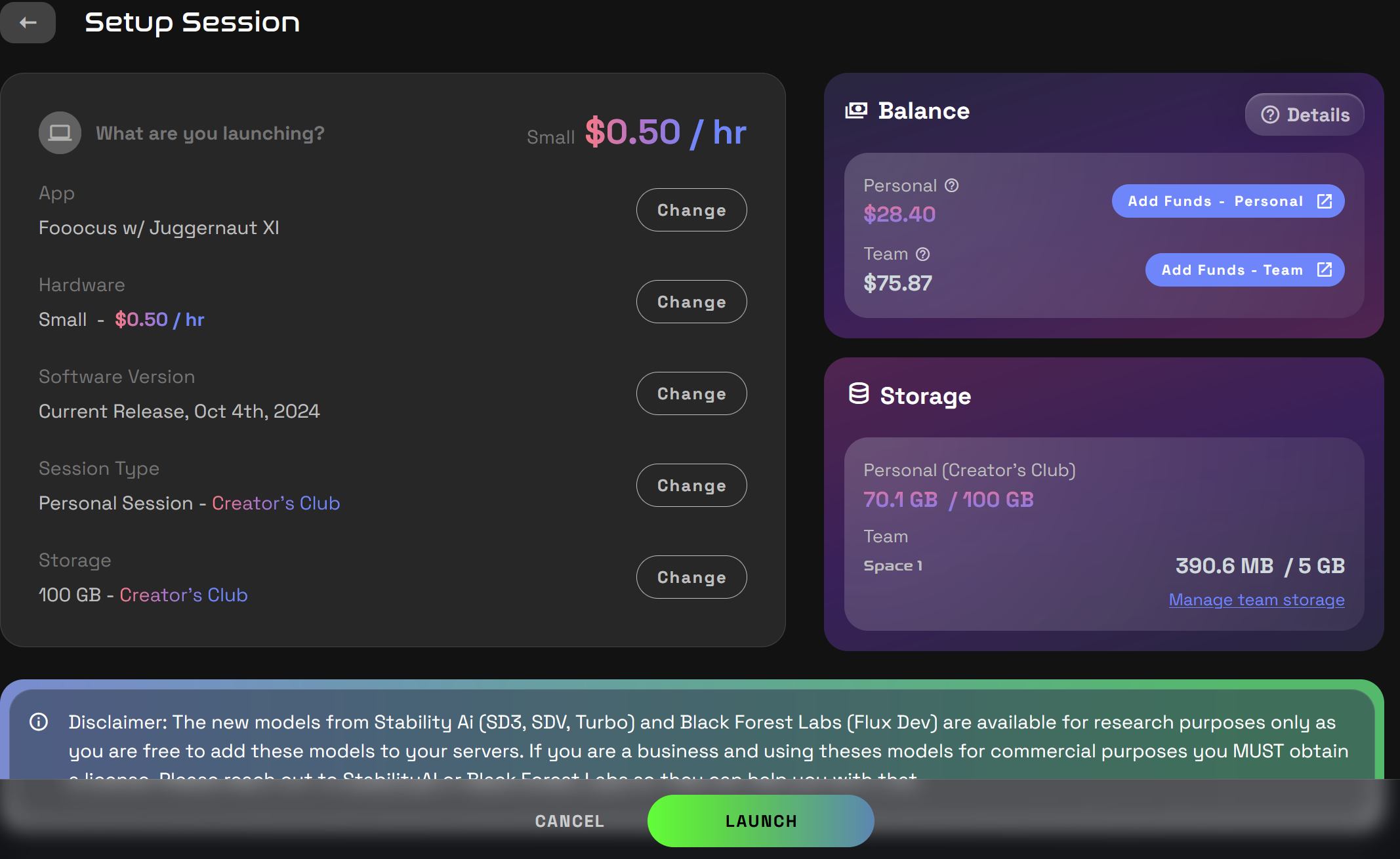 Screenshot showing vailable applications may change in the future