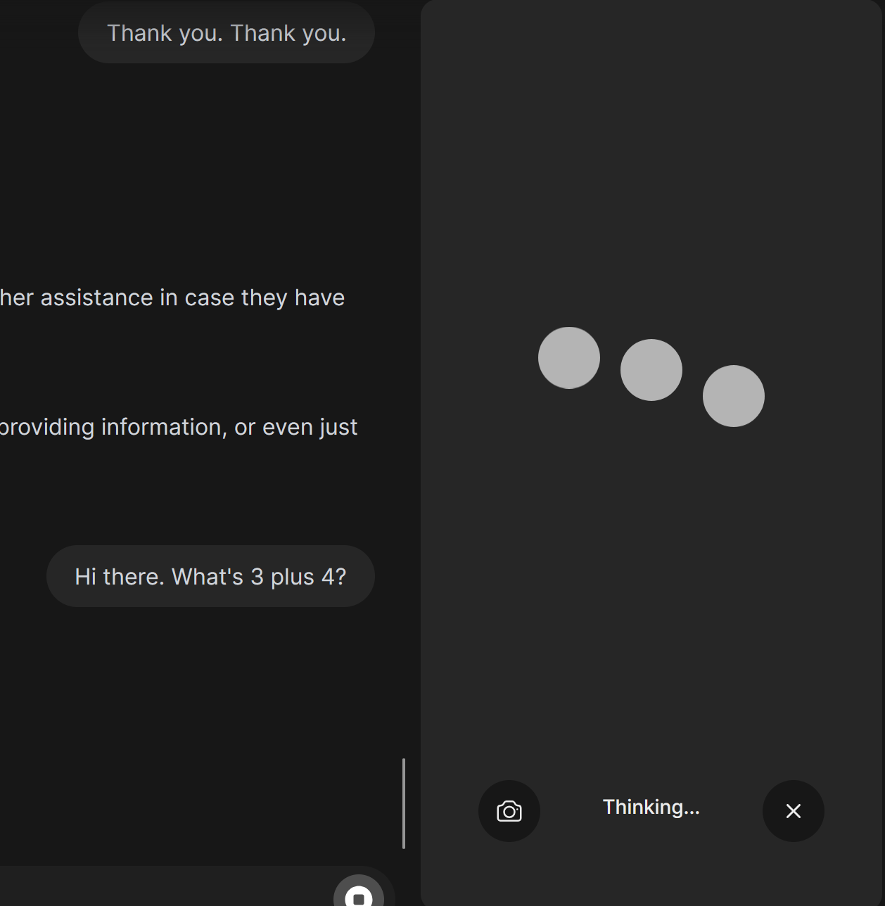 Screenshot showing cesses your input and responds